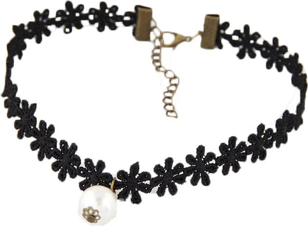 Vòng cổ choker V42 hoa đen