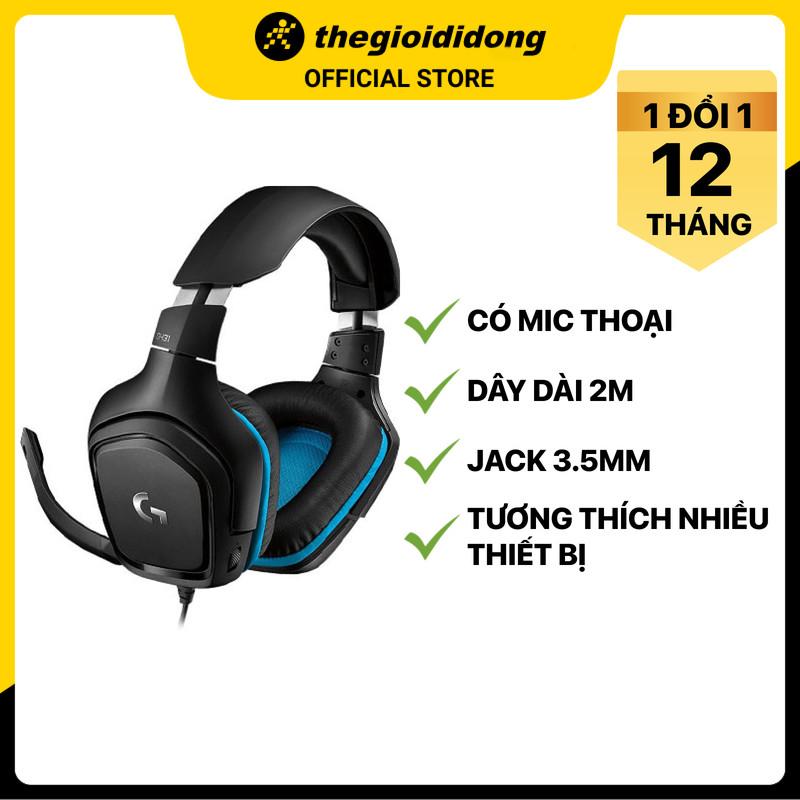 Tai nghe chụp tai Gaming Logitech G431 7.1 Đen Xanh - Hàng chính hãng