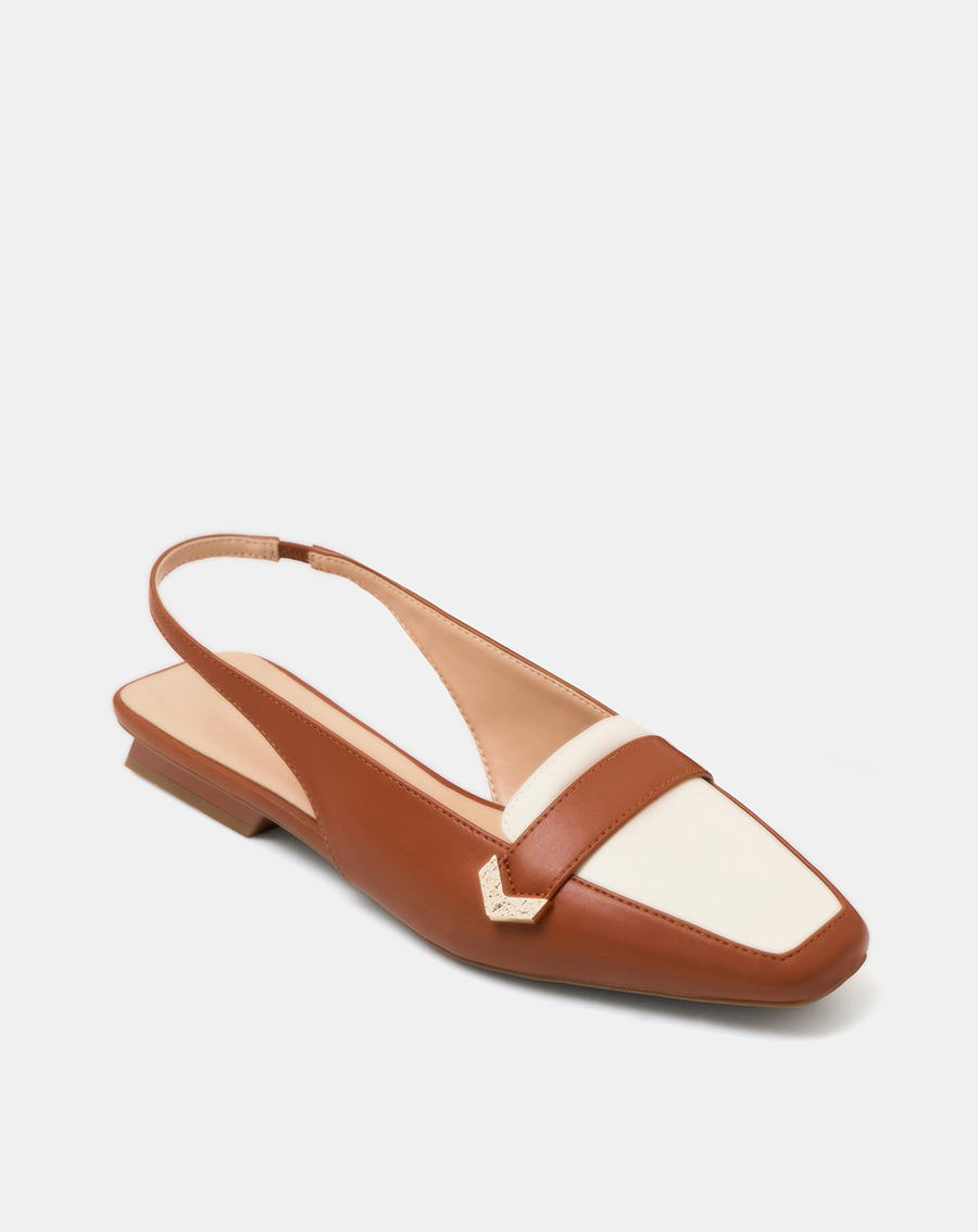 Giày Búp Bê Nữ 3cm Thời Trang JUNO Slingback Đế Bệt Mũi Loafer BB03126