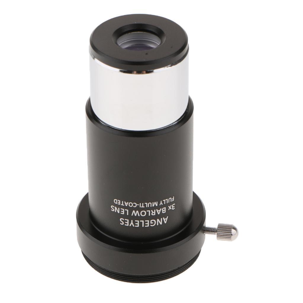 3X Barlow Lens for Astronomy Photography Smart Phone Telescope Mount Adapter