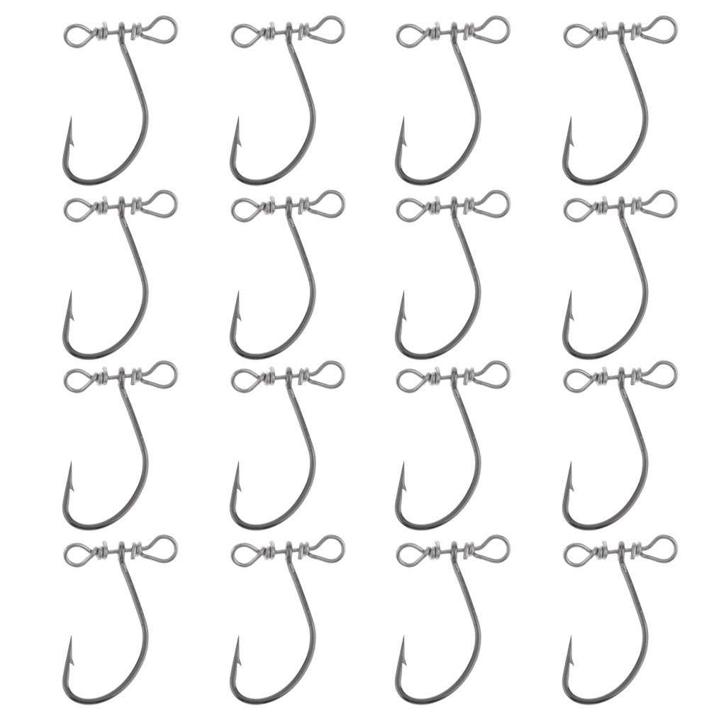 20pcs Down Shot Rig Hook for Fishing Lure Black Nickel Crank Lure Hooks