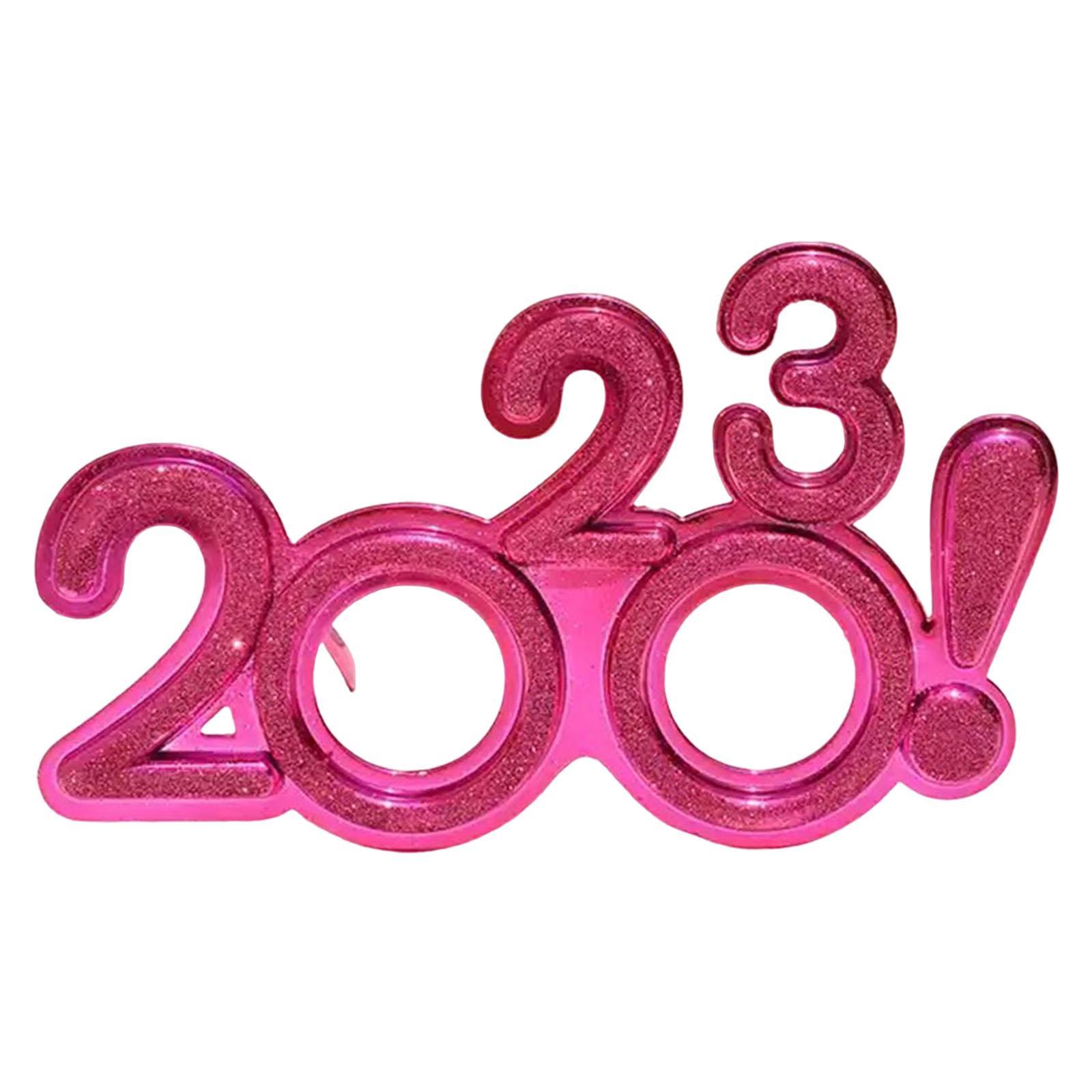 2Pcs 2023 Glitter Eyeglasses Photo Props Party Supplies