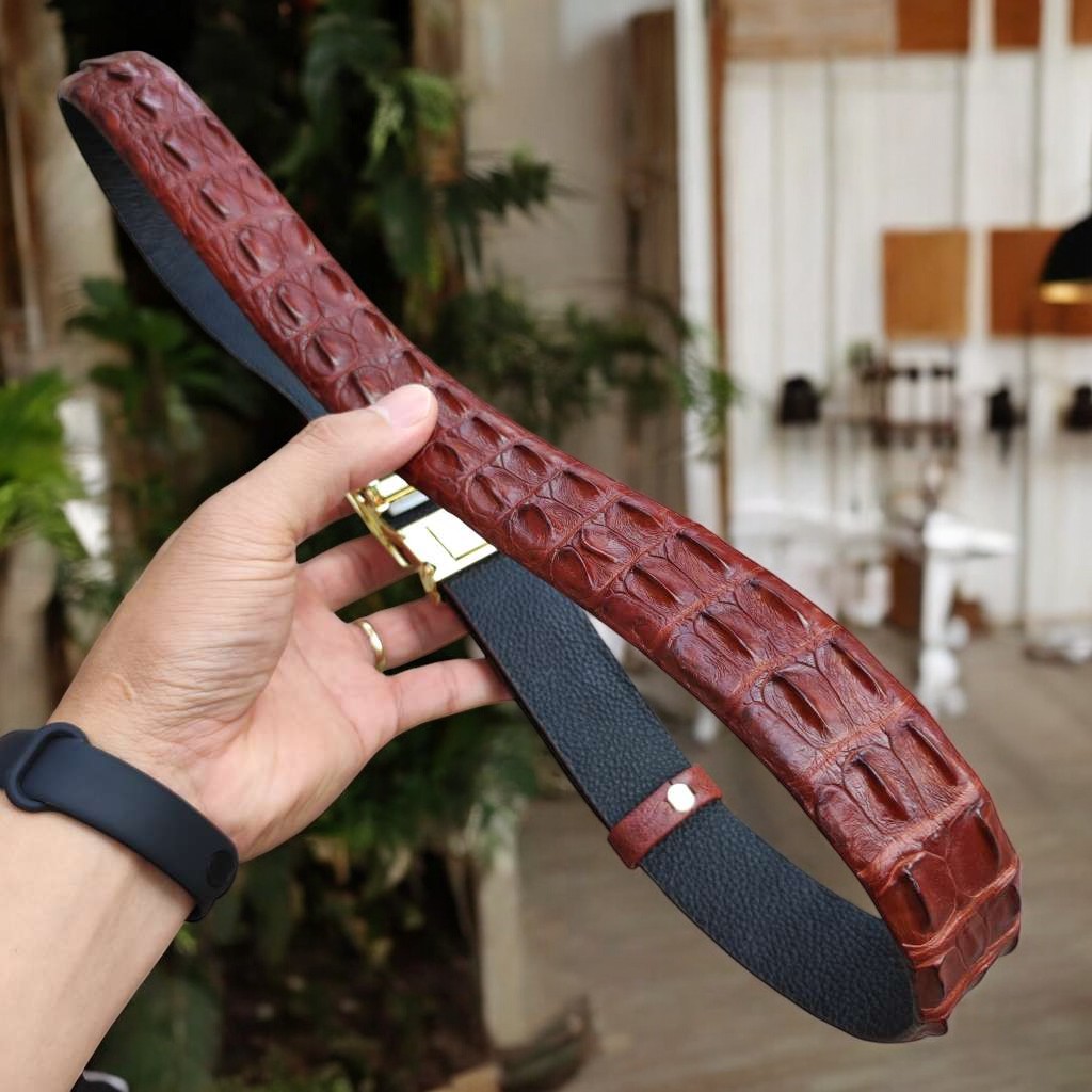 Dây Nịt Da Cá Sấu [DÂY LIỀN NGUYÊN CON] Da Lưng Cá Sấu Có Gù, Gai Và Vây Rất Đẹp