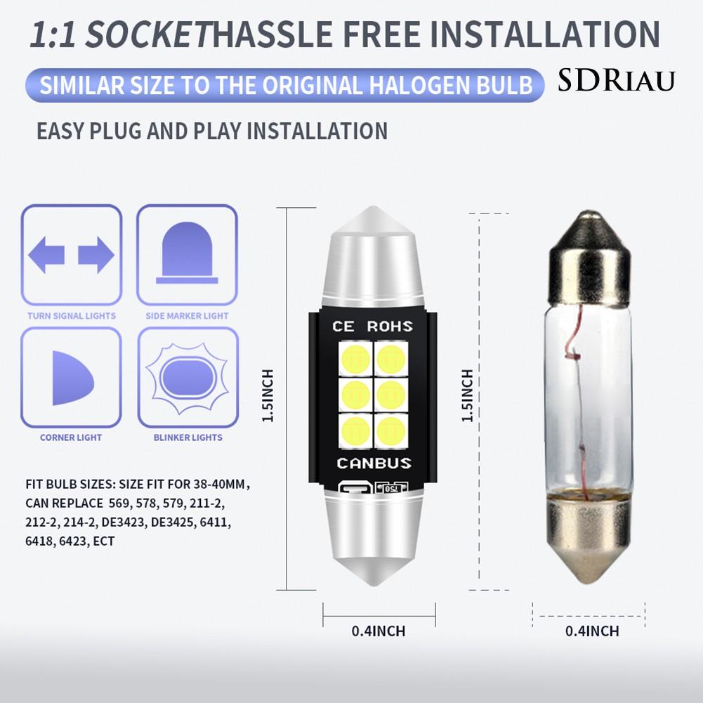 Set 2 Đèn Xi Nhan 6smd-3030 Cho Xe Hơi