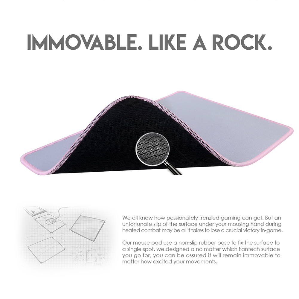 Đế lót di chuột tốc độ cao Fantech MP35 màu hồng chất liệu cao su tự nhiên, đế chống trượt - Hàng chính hãng