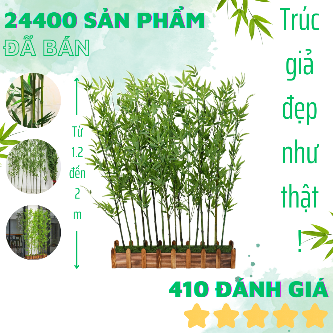 12 cây trúc giả 150cm nhiều lá