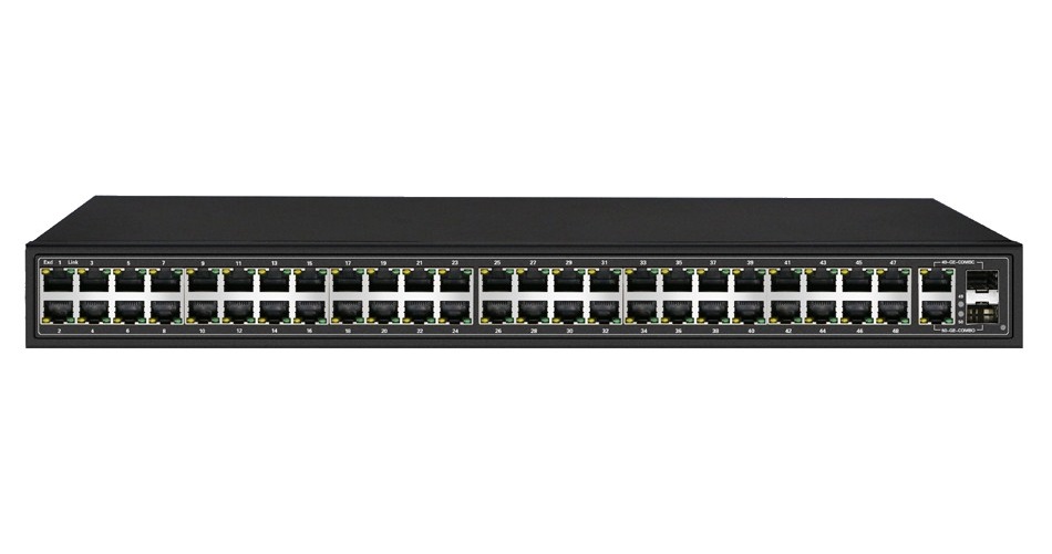 Bộ chuyển mạch 50 port unmanaged Ethernet switch, 48 port Fast Ethernet PoE, 2 Gigabit combo, 700W power supply - Xmethod Network - Hàng chính hãng