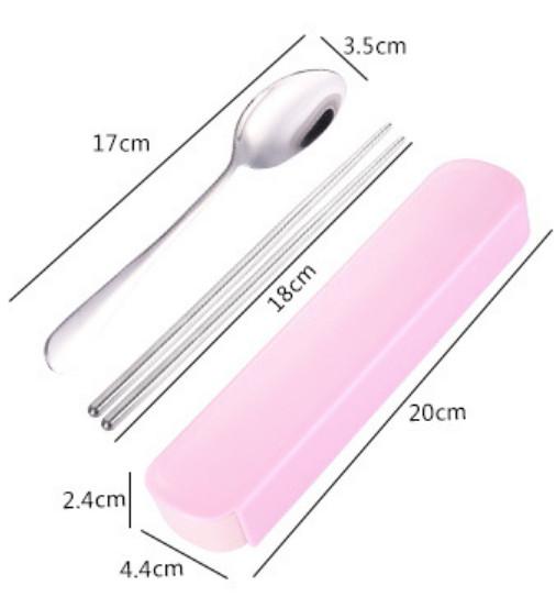 Bộ muỗng đũa INox du lịch siêu nhẹ chỉ 68gam, bộ thìa đũa du lịch cơm trưa văn phòng