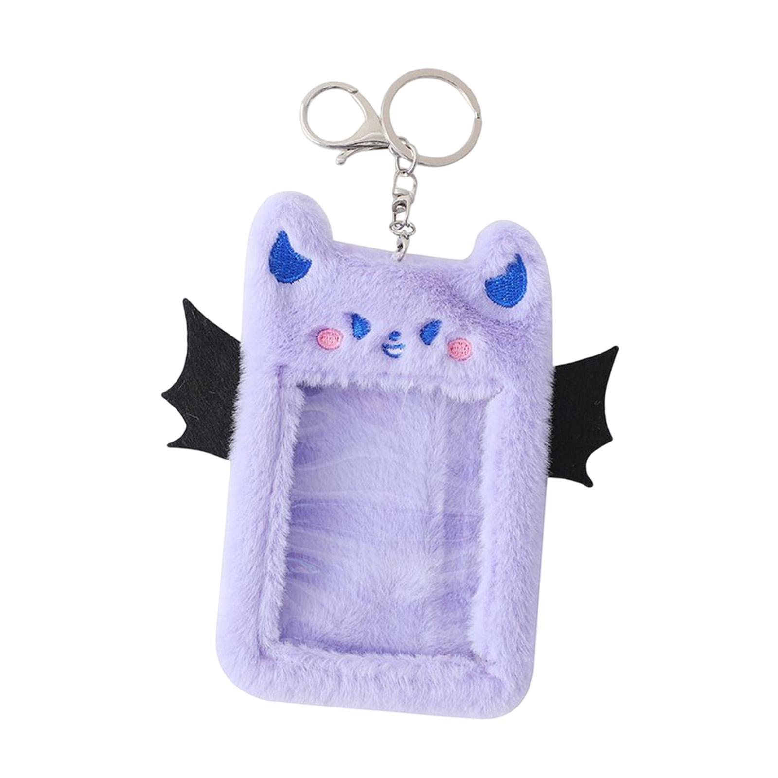 4pcs Plush Photo Card Holder with Keychain Photo Sleeves