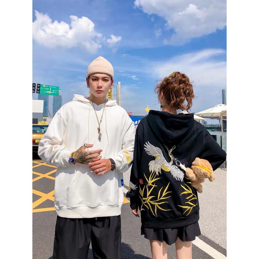 ÁO HOODIE NAM NỮ IN ĐÀN HẠC UNISEX FREESIZE DƯỚI 65KG, Áo Hoodie Nón Unisex Nam Nữ Chất Vải Nỉ Freesize 1 kích cỡ Form Dáng Rộng Dưới 65kg Mặc Đẹp-Jins Store