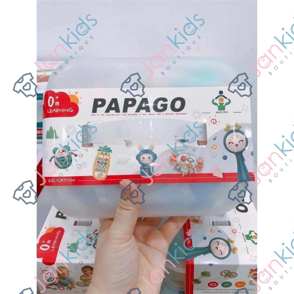 Hộp 10 món đồ chơi xúc xắc gặm nướu PAPAGO an toàn cho bé