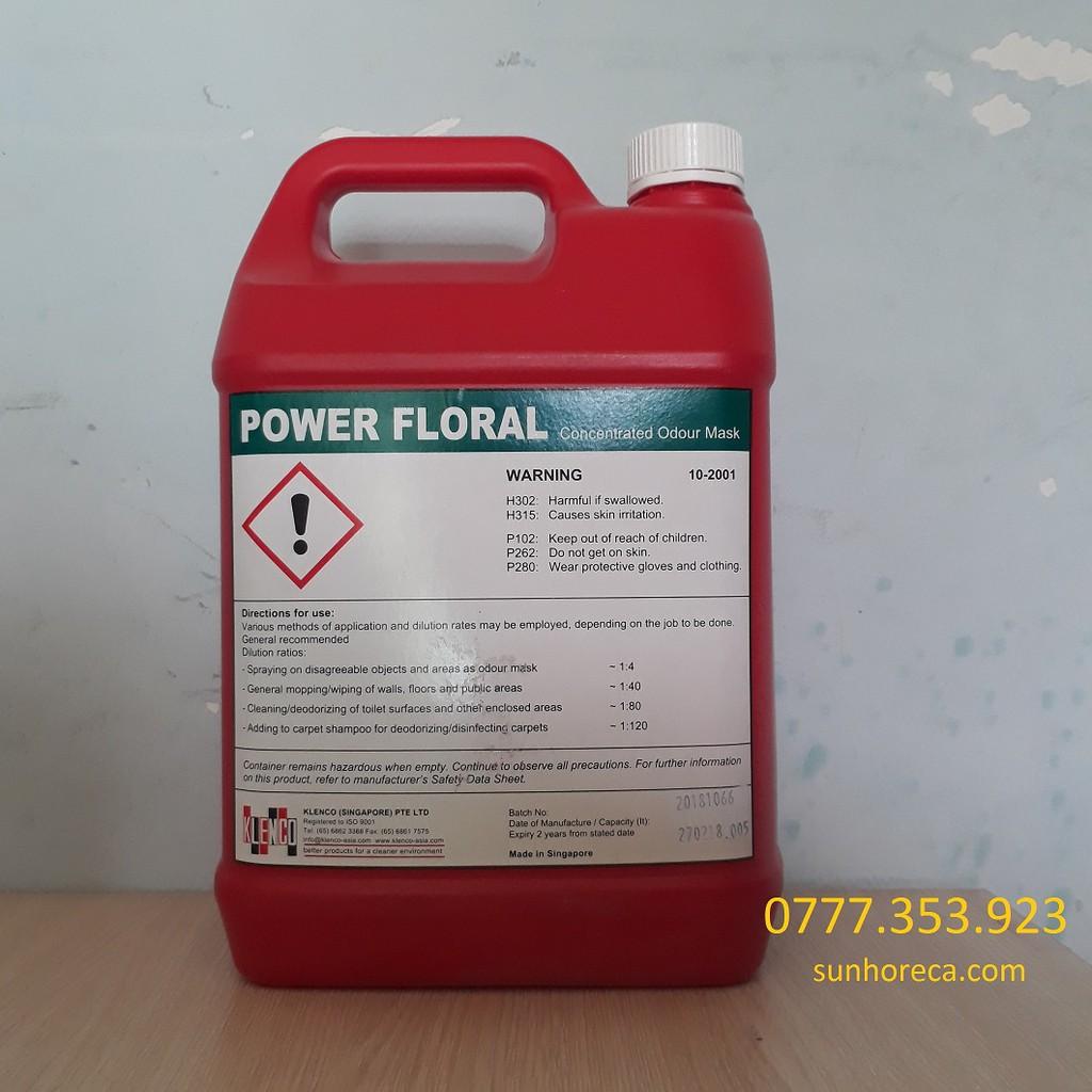 Nước lau sàn bệnh viện, xịt phòng khử mùi diệt khuẩn POWER FLORAL (Klenco - Singapore)