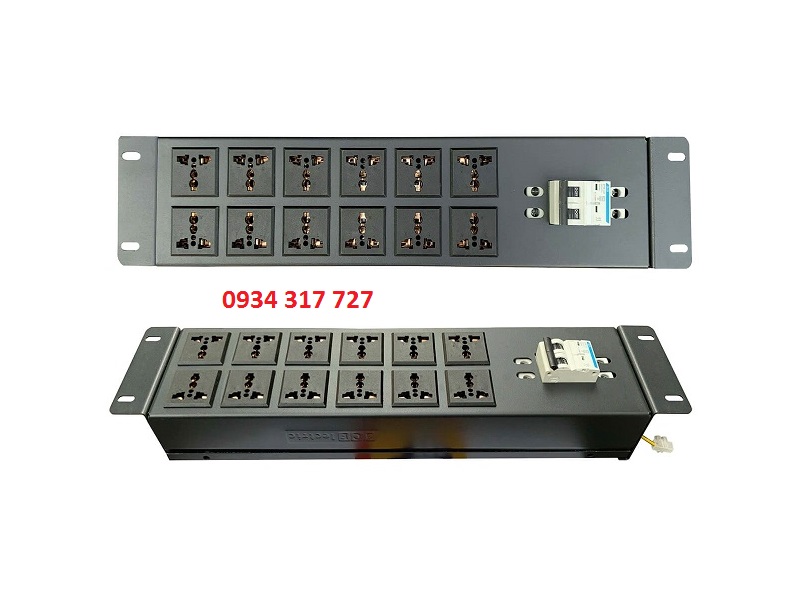 Thanh nguồn PDU đa năng 6 cổng, 12 cổng lắp tủ mạng 19'' cao cấp