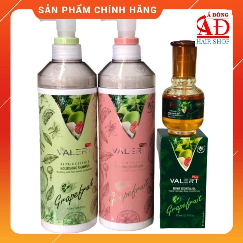 [+Tặng mũ trùm] Bộ dầu gội xả bưởi Valert Grapefruit siêu mượt ngăn rụng mọc tóc 850mlx2 + Tinh dầu 60ml