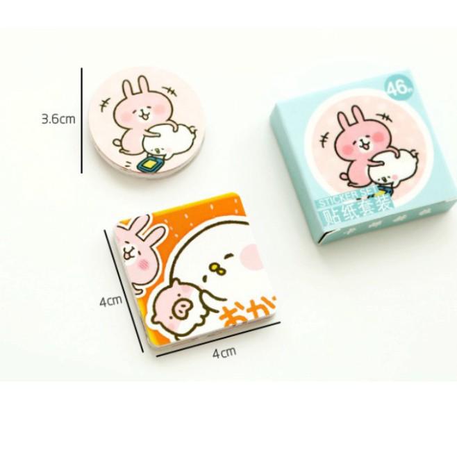 Hộp 46 sticker trang trí hoạt hình nhiều mẫu