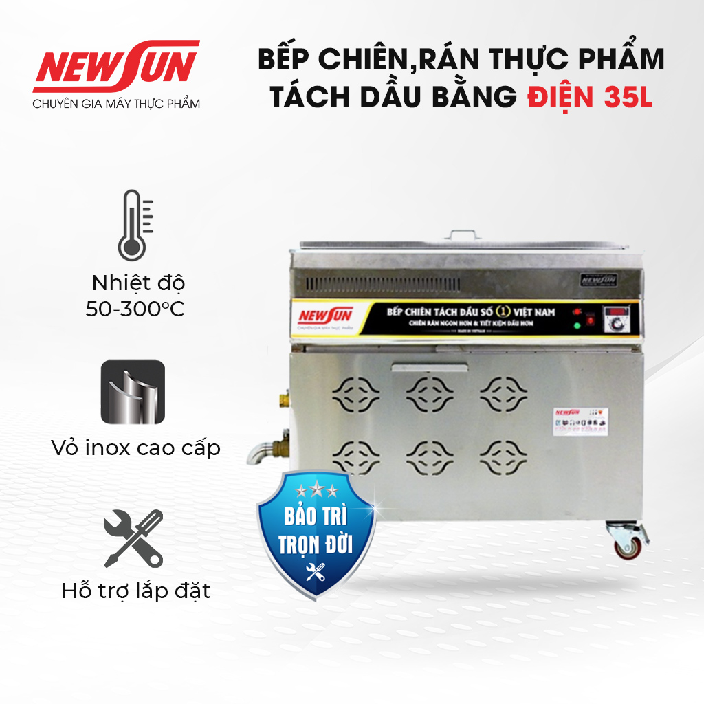 Bếp Chiên,Rán Thực Phẩm Tách Dầu Bằng Điện 35L NEWUSN - Dùng Cho Nhà Hàng, Khách Sạn, Chiên Số Lượng Lớn - Hàng Chính Hãng