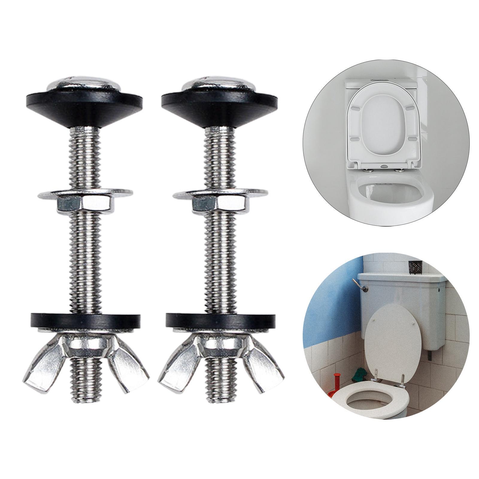 2 Pieces Toilet Tank to Bowl Bolts Sealing Gasket Hardware Stainless Steel