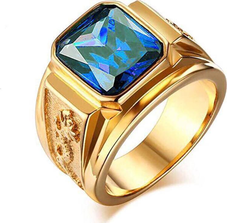 Nhẫn nam mạ vàng 24k rồng vàng mặt đá đỏ N2