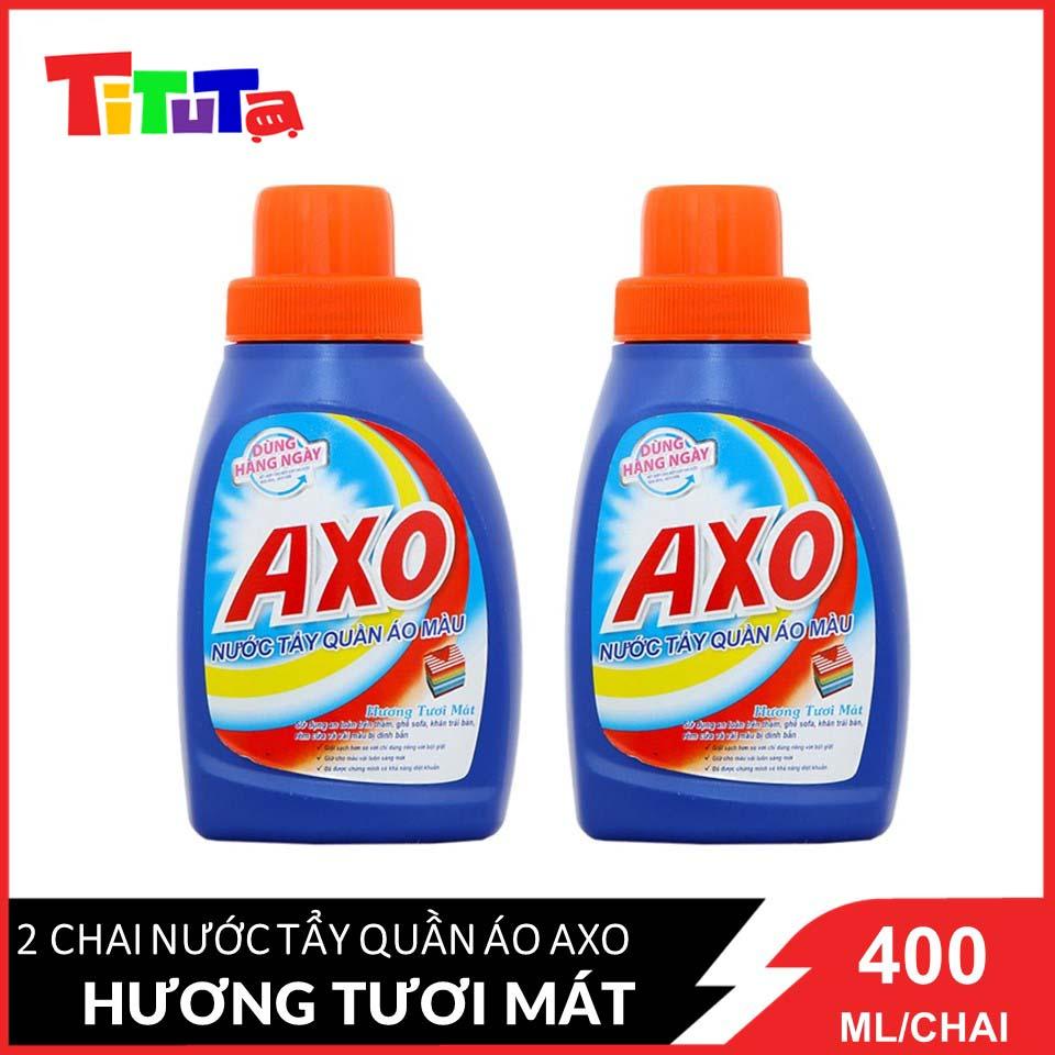 COMBO 2 Nước Tẩy Quần Áo Axo Hương Tươi Mát 400ml X2