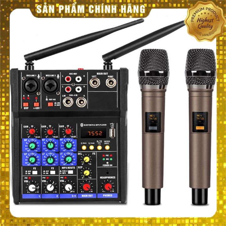 Bộ Mixer Yamaha G4 USB - Mixer Chuyên Karaoke, Livestream, Thu Âm Cao Cấp - Tặng Kèm 2 Micro Không Dây