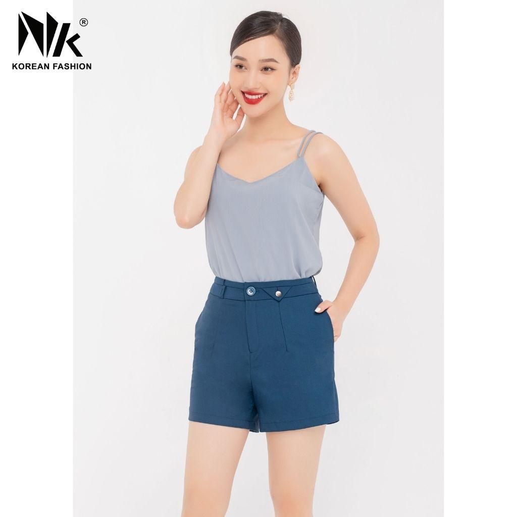 Quần Sooc Thiết Kế Nữ NK FASHION Dáng Basic Cạp Cao Phối Cúc, Chất Liệu Cao Cấp Không Xù NKFQU2105007