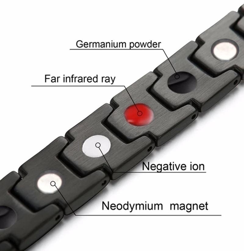 Vòng Tay Nam Châm Chất Liệu Thép Titan Thiết Kế Đơn Giản Cá Tính