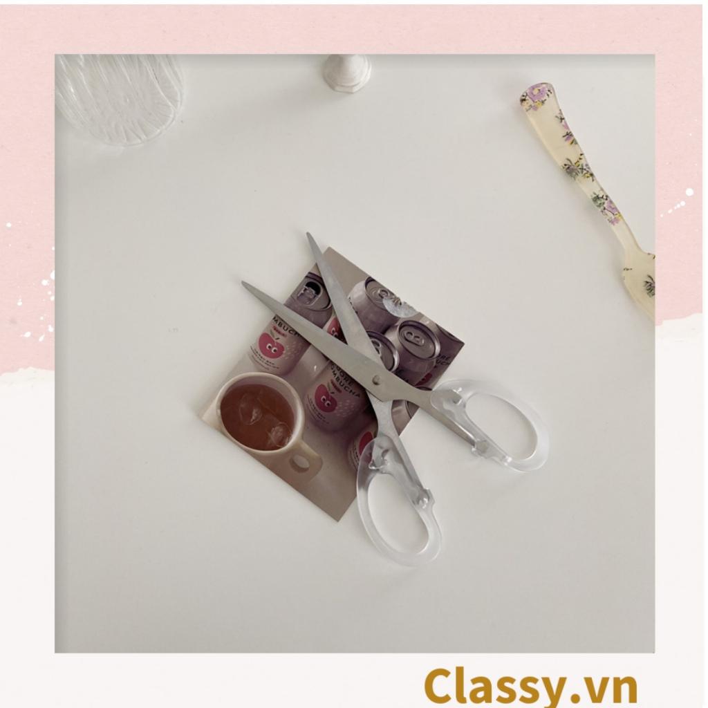 Kéo cắt giấy cầm tay Classy trong suốt nhiều kích cỡ, phù hợp cho học sinh, sinh viên, dân văn phòng PK1174