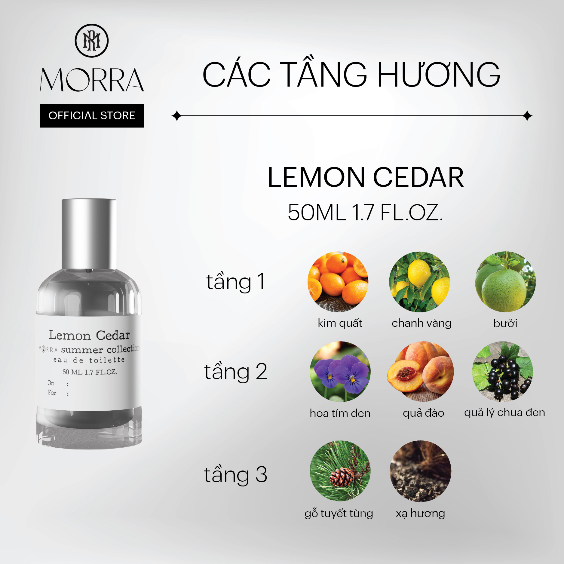 Nước Hoa Unisex Lemon Cedar 50ml Nguyên Liệu Nhập Pháp Hương Thơm Thanh Mát