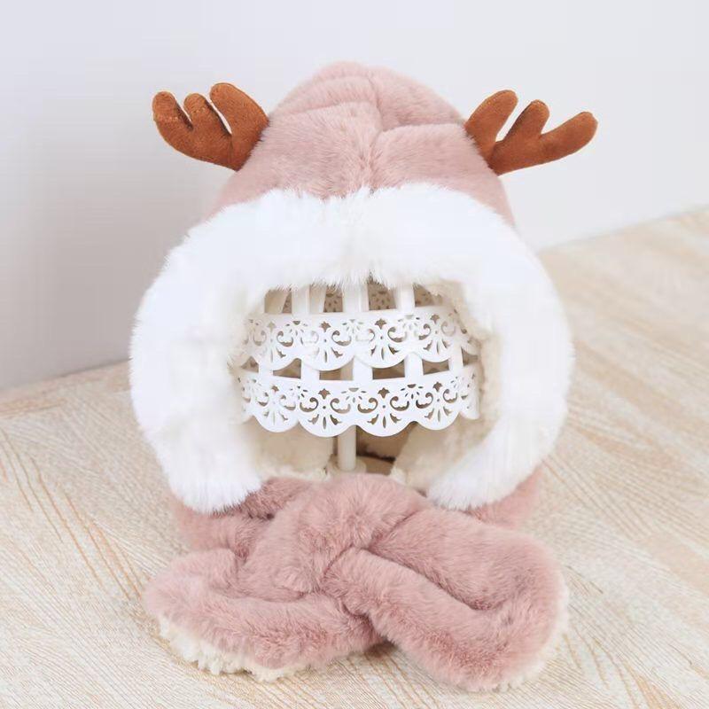 Mũ kèm khăn siêu ấm thiết kế kiểu sừng hươu đáng yêu cute cho bé