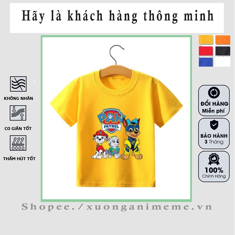 Áo thun bé trai bé gái cộc tay chất cotton in hình Chó Cứu Hộ đủ size