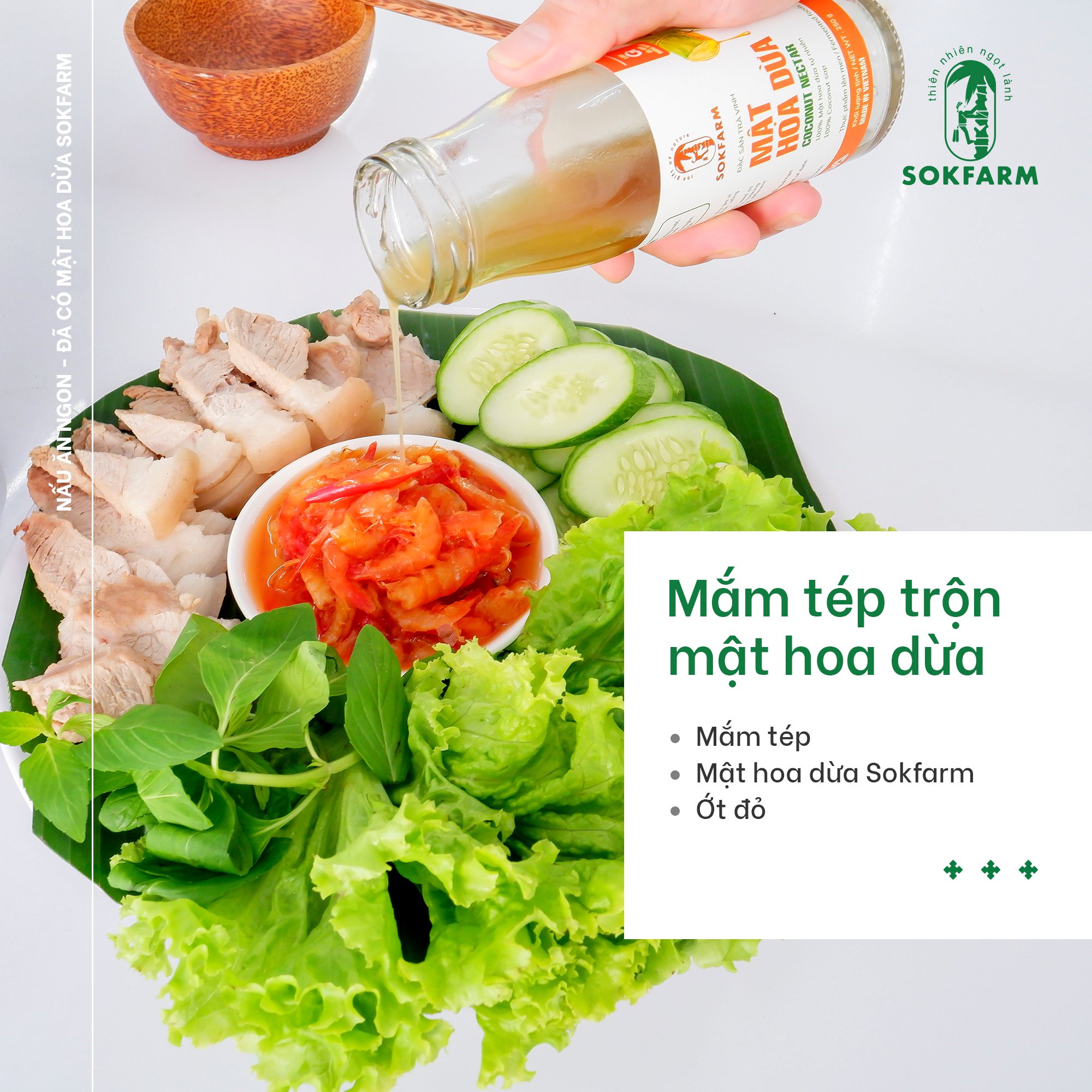 Mật Hoa Dừa Nguyên Chất SokFarm, Làm Gia Vị Nấu Ăn, Pha Chế, Dùng Được Cho Người Bệnh Tiểu Đường, Ăn Thuần Chay, Hũ 250g