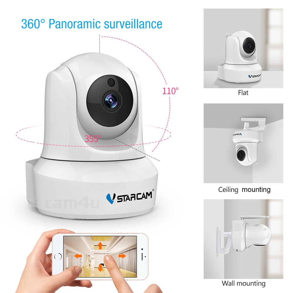 Combo Camera Wifi IP C29s 2.0 FHD 1080p Vstarcam , Camera không dây trong nhà (Trắng Bạch Tuyết ) , Kèm thẻ nhớ 128GB A1 4K Lexar - Hàng chính hãng