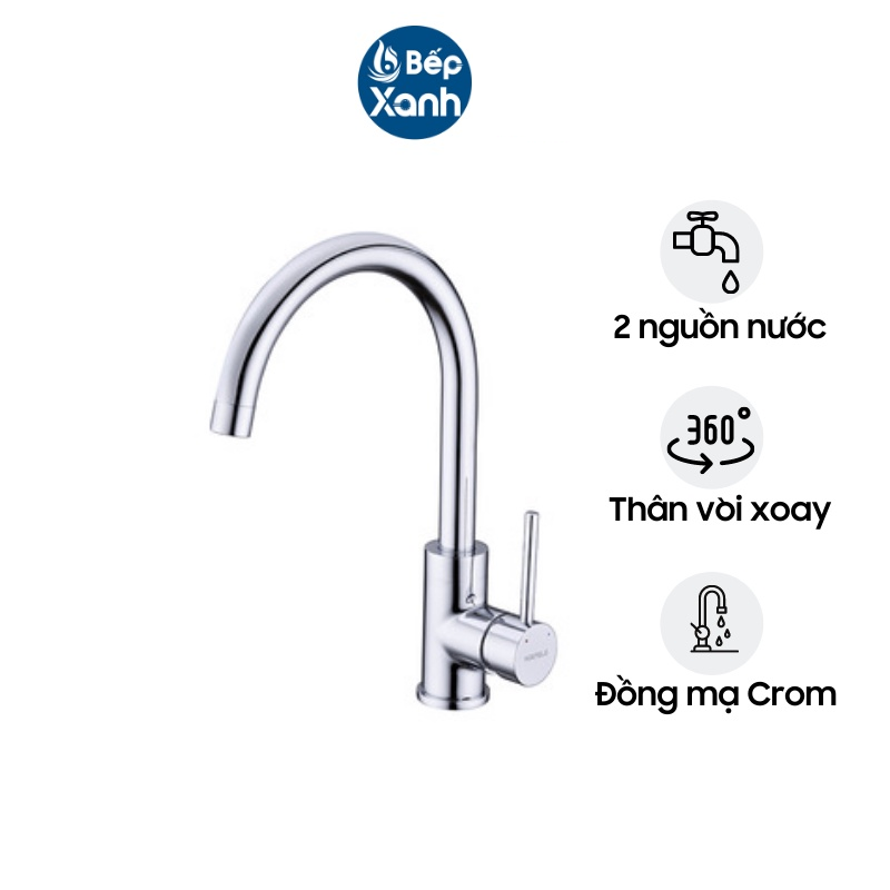 Hình ảnh Vòi Rửa Chén Hafele HT21-CH1F220C 577.55.240 - Bộ chia nước Sedal - Thân Vòi Xoay 360 Độ - Hàng Chính Hãng