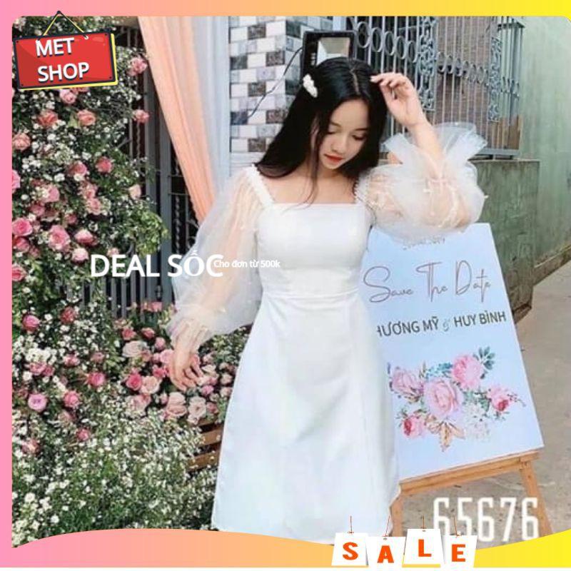 Váy Nữ Đẹp Đầm dự tiệc tay phồng đính ngọc GXin Dress.Đầm dáng xòe co giãn thời trang