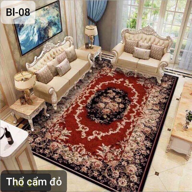 Thảm nỉ BALI trải sàn loại 1m6 x 2m3 mẫu lông vũ xanh