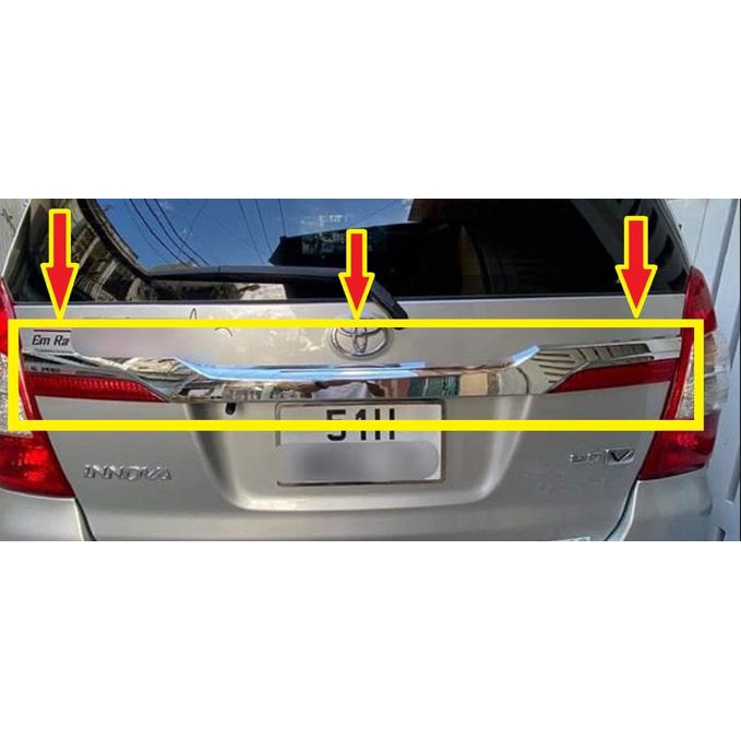 Ốp tay mở cốp xe Toyota Innova 2014 - 2016 Nhựa ABS mạ crom cao cấp