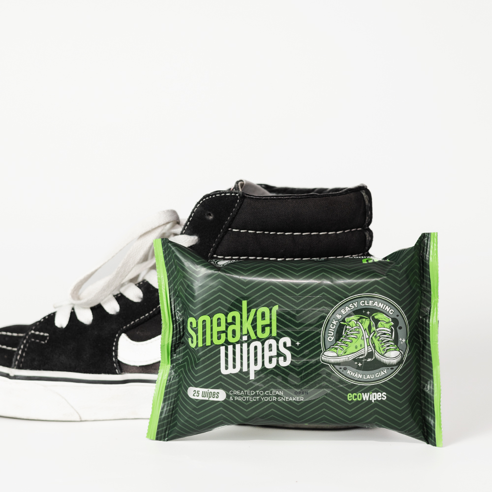 Khăn giấy ướt lau giày siêu sạch Sneaker Wipes gói 25 tờ hương quế tạo bọt tự tan làm sạch nhanh chóng mang đi tiện lợi