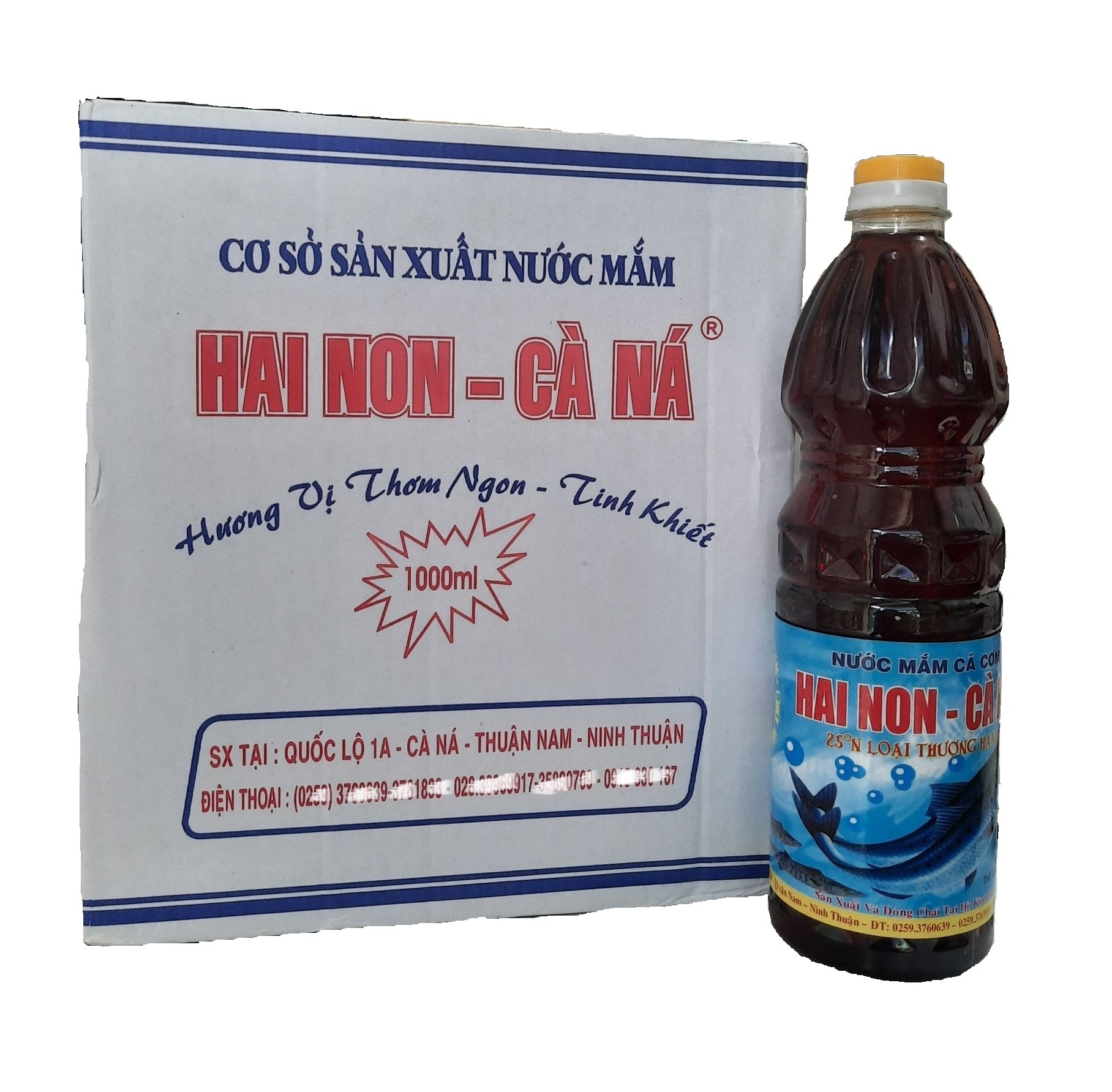 Nước Mắm Hai Non Cà Ná Thùng 6 Chai Nhựa 1 Lít, 25/30/32 Độ Đạm