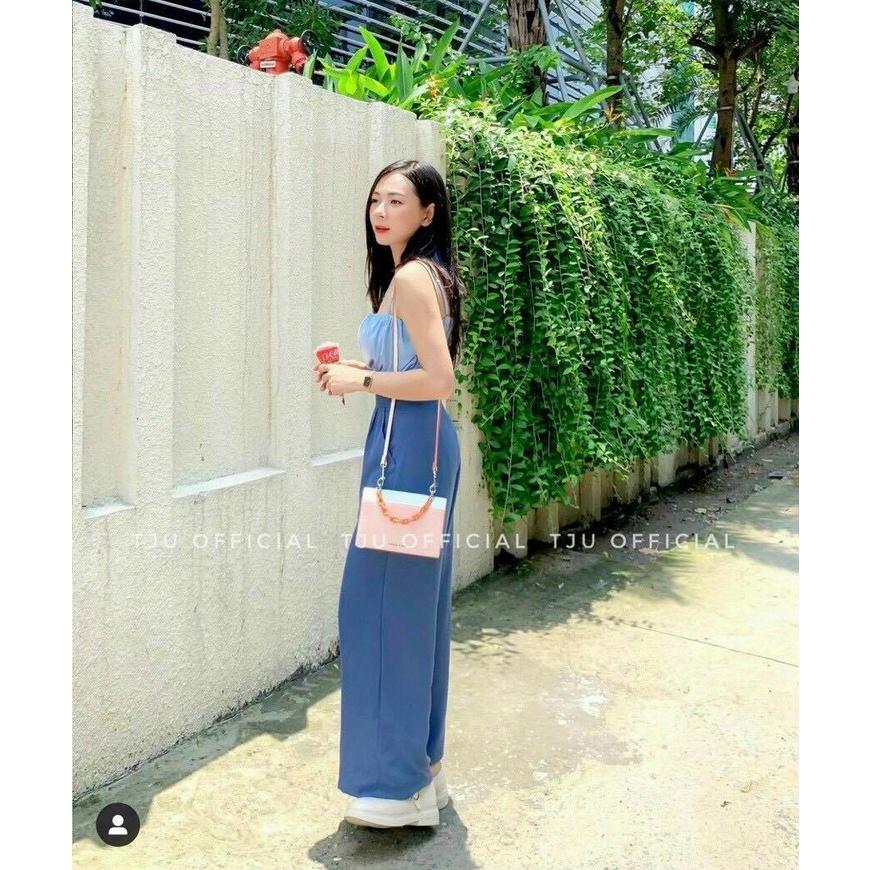 Set bộ áo nhún thun kèm quần ống rộng thời trang, Chất đũi cao cấp