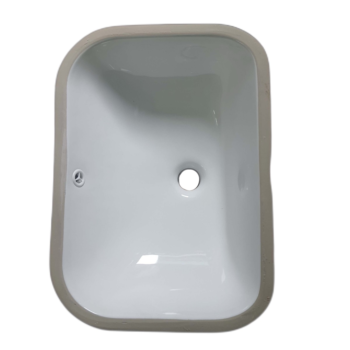 Lavabo âm bàn màu trắng, hình chữ nhật