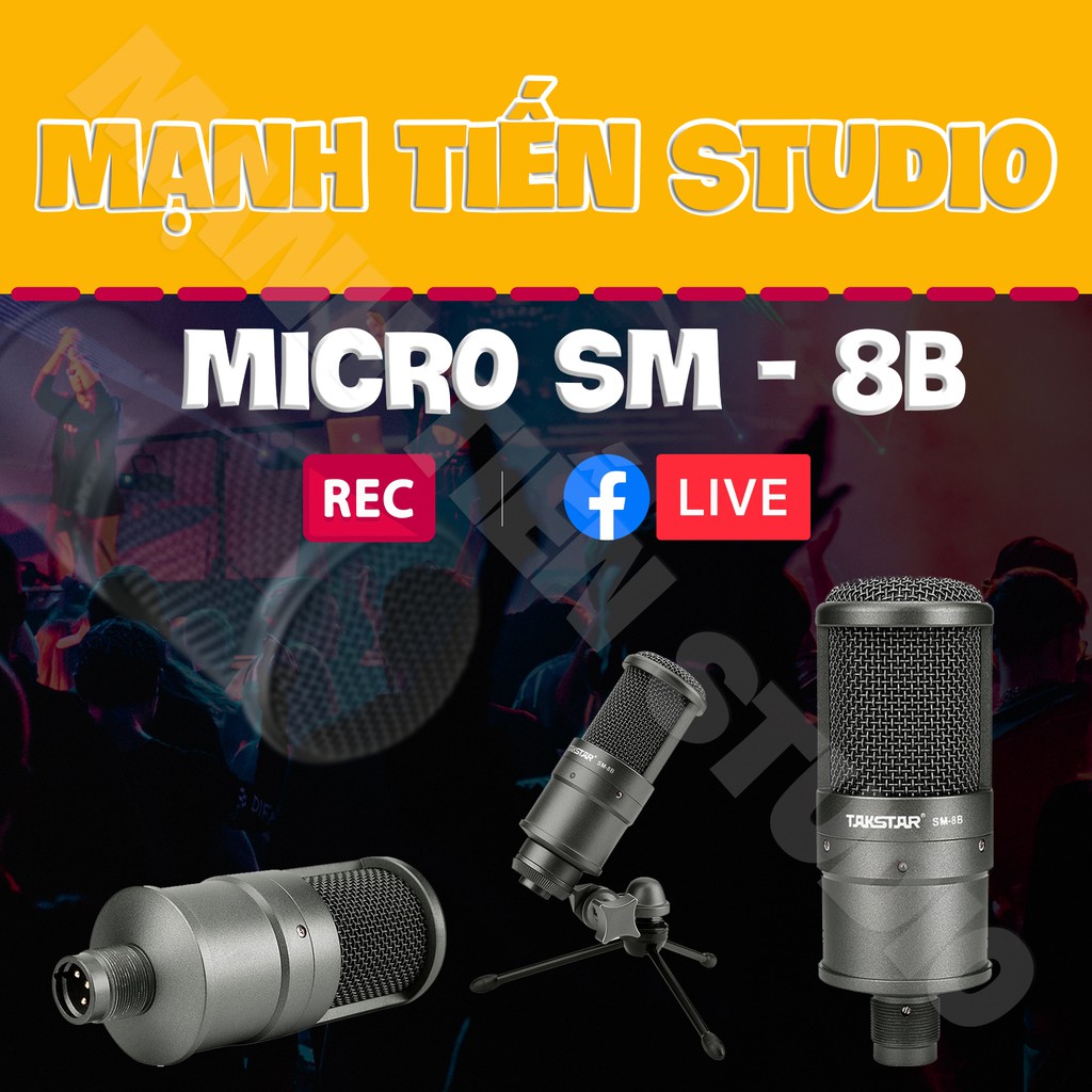 Combo thu âm, livestream Micro TakStar SM8B, Sound card Icon Upod Pro - Kèm full phụ kiện kẹp micro, màng lọc, tai nghe, giá đỡ ĐT, dây canon, dây ma2 - Hỗ trợ thu âm, karaoke online chuyên nghiệp - Hàng chính hãng