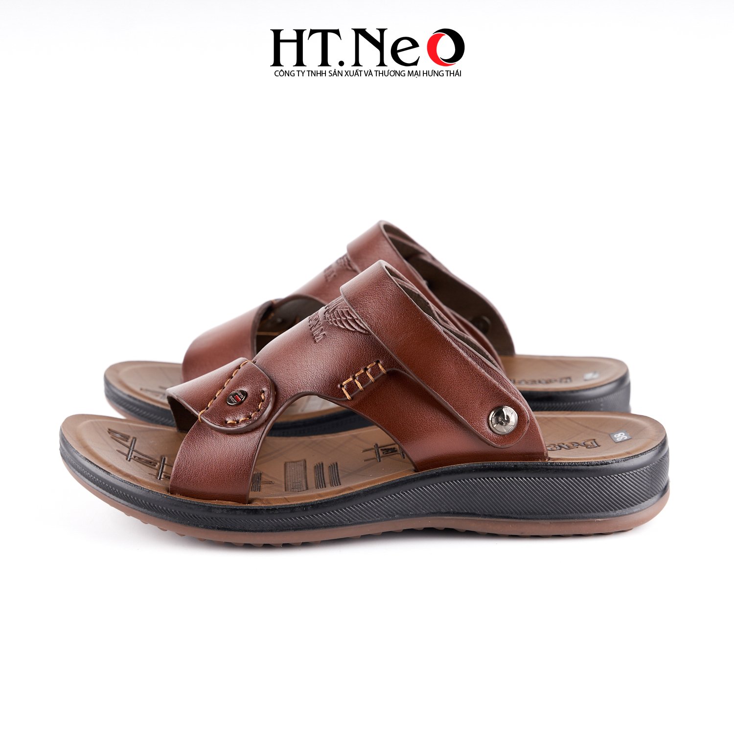 Sandal nam HT.NEO 100% da bò mềm mại, đế cao su nguyên khối, khâu may chân quai siêu chắc chắn SD156