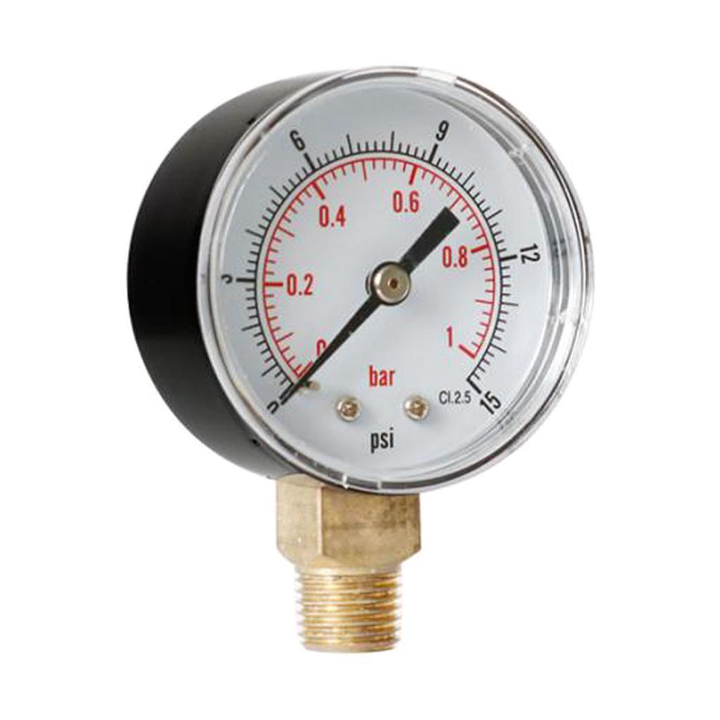 0-15psi Pressure Gauge Mini-Dial Air Compressor Meter Hydraulic Pressure Gauge TS-Y504