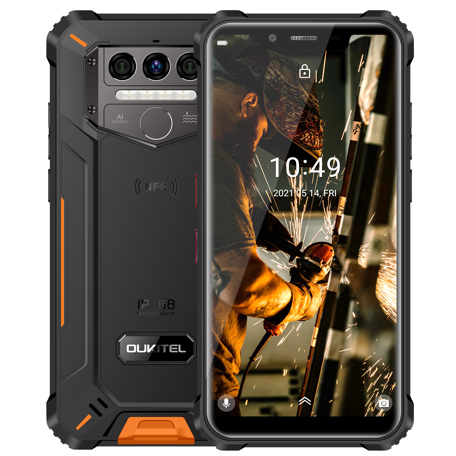 Điện thoại oukitel wp23 ( chống nước,chống va đập,pin 10600mAh,Ram 4Gb.Rom 64Gb,màn hình 6.52 inch,mạng 2,3,4G,Android 13 )-hàng chính hãng