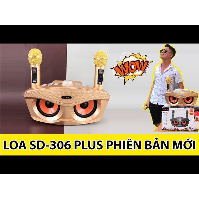 Loa bluetooth Karaoke SDRD SD 306 Plus Kèm 2 Micro Không dây Có Màn Hình Mới 2021 bảo hành 12 tháng bass cực hay