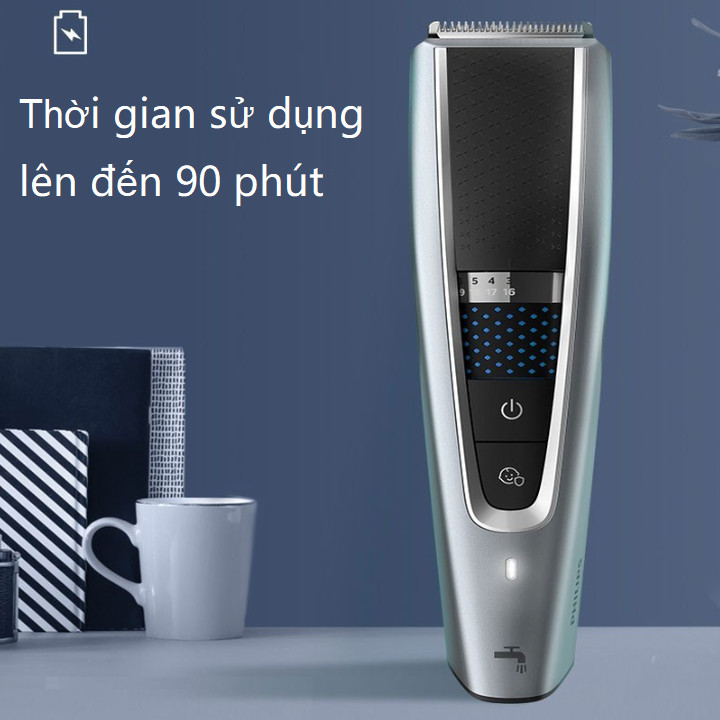 Tông đơ cắt tóc cao cấp Philips HC5690/15 tích hợp 2 lưỡi cắt, đảm bảo cắt nhanh chóng, tiết kiệm thời gian - Hàng Nhập Khẩu