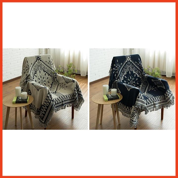 Thảm Trải Ghế Gỗ Vintage Vải Cotton Cao Cấp Sử Dụng Hai Mặt Nhập Khẩu 130x180cm