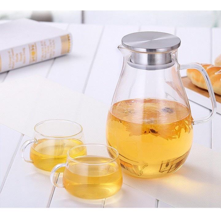 Bình đựng nước uống thủy tinh chịu nhiệt cao cấp lên tới 400ml trơn bầu 1800ml