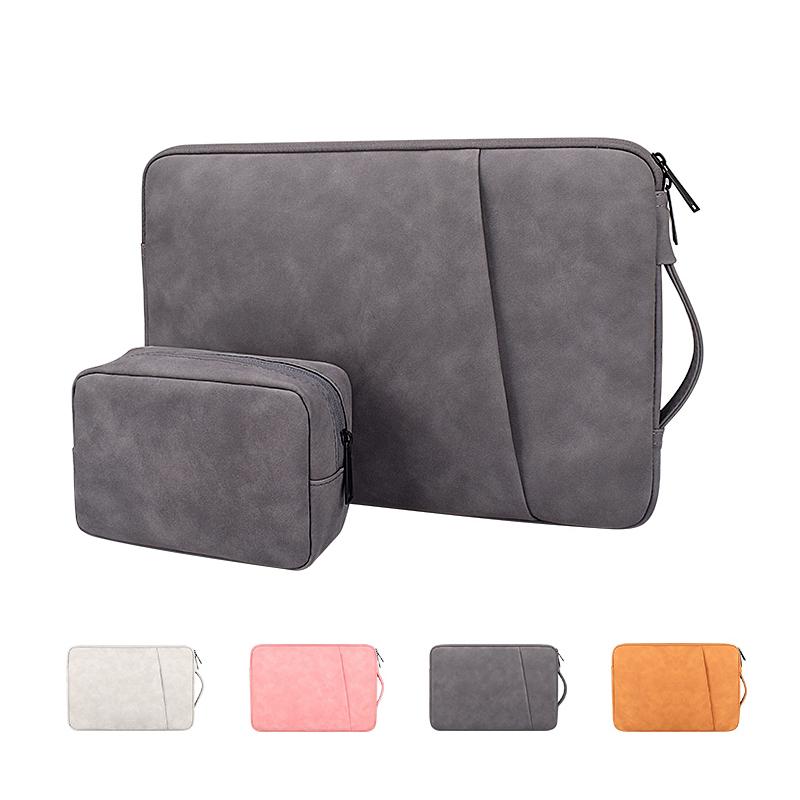 Chống Thấm Nước Mới Túi Đựng Laptop Macbook 13 Air Pro 14 15'6 Inch Pu Xách Tay Ốp Lưng Tay Nắp Máy Tính Xách Tay nam Nữ