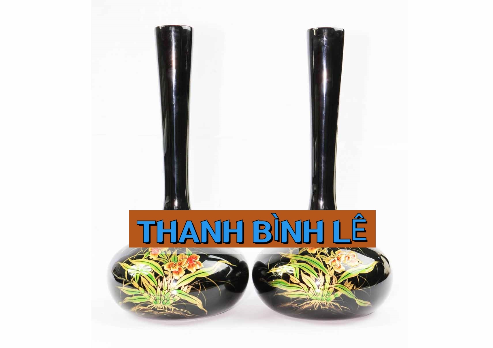 Bình cổ nhỏ sơn mài Thanh Bình Lê
